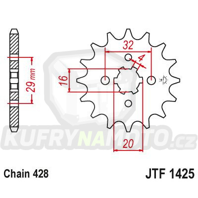 Řetězové kolečko JT JTF 1425-13 13 zubů, 428