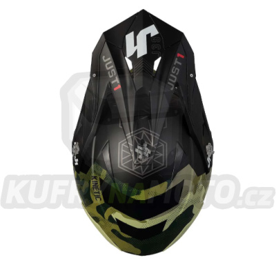 Kšilt JUST1 J39 KINETIC camo/army zeleno/černý