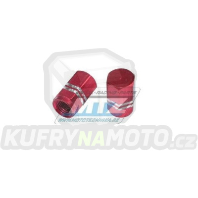 Čepičky ventilku HEXAGON - barva červená