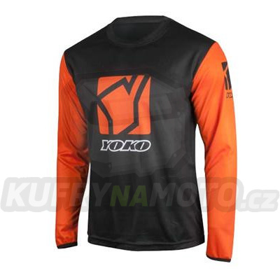 Dětský motokrosový dres YOKO SCRAMBLE černý / oranžový M