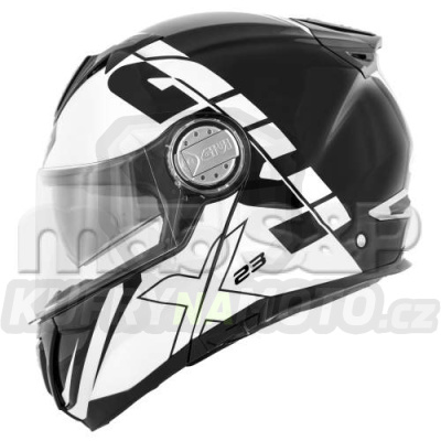Přilba GIVI X.23F ECBW bílo-černá, vel. XXL (63), se sluneční clonou, odklápěcí čelist