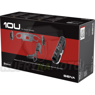 SENA 10U-SH-12 interkom handsfree headset moto 10U BLUETOOTH 4.1 DO 1600M s radiem FM a ovládačem SC-4B-01 do přilby SHOEI NEOTEC ( 1 set ) -nahrazuje 10U-SH-02 - akce