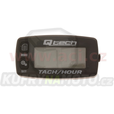 multifunkční měřič otáček motoru a motohodin, Q-TECH (černý, podsvícený displej)
