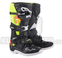 boty TECH 5, ALPINESTARS (černá/červená fluo/žlutá fluo)
