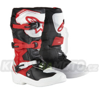 boty TECH 3S YOUTH, ALPINESTARS, dětské (bílá/černá/červená) 2024