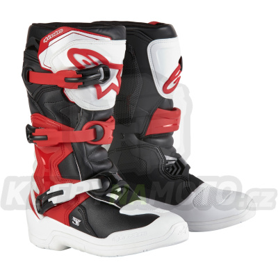 boty TECH 3S YOUTH, ALPINESTARS, dětské (bílá/černá/červená) 2024