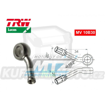 Koncovka brzdové hadice TRW VarioFlex MV10B30 (banjo 10mm zahnuté 20°/20° - levé) - barva titan