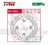 Kotouč brzdový TRW MST420RAC (245/106/4D) - zubatý design - Ducati Monster796 + Hypermotard821+Hyperstrada821 + Hypermotard939+Monster1100