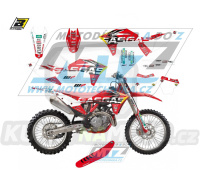 Polepy s potahem sedla (sada polepů a potah sedla Graphics) - GasGas EC+ECF+MC+MCF / 21-23 - typ polepů Replica GasGas Trophy