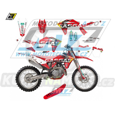 Polepy s potahem sedla (sada polepů a potah sedla Graphics) - GasGas EC+ECF+MC+MCF / 21-23 - typ polepů Replica GasGas Trophy