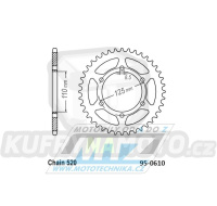 Rozeta ocelová (převodník) 0610-51zubů - Cagiva 350 Dakota / 85-89