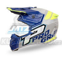 Přilba Progrip 3080 ABS - grey/blue/yellow fluo - velikost M