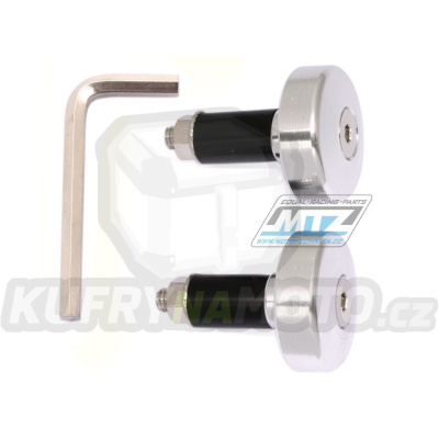 Koncovky/závaží řidítek Alloy - stříbrné (pro vnitřní průměr řidítek ¤13mm)