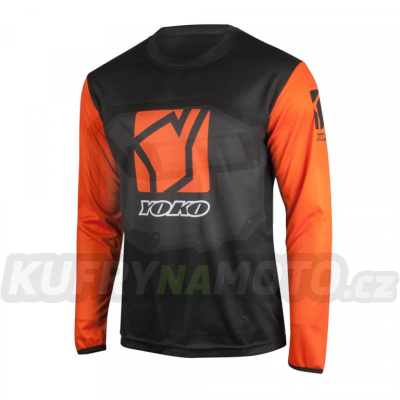 Motokrosový dres YOKO SCRAMBLE černý / oranžový L