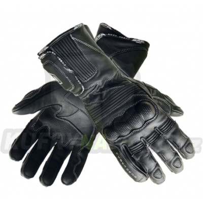 Pánské kožené moto rukavice CYBER GEAR BULL, černé XXL – akce 8596341008444