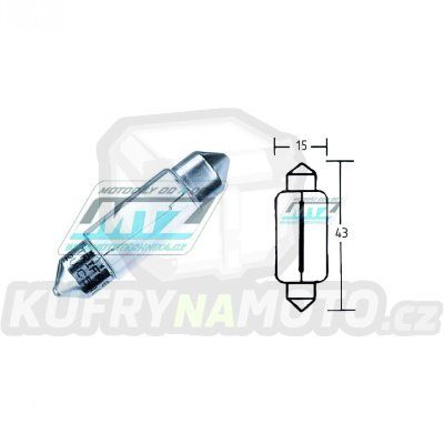 Sufitová žárovka C18W 6V 18W SV8,5-8 (15x43mm)