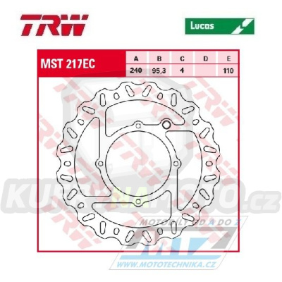 Kotouč brzdový TRW MST217EC (240/95/4D) - KTM 85SX / 13-24 + Husqvarna TC85 / 14-24 + Gas-Gas MC85 / 21-24