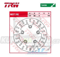 Kotouč brzdový TRW MST246 (220/90/5D) - Suzuki GSXR600 / 97-16 + SV650 + GSXR750+GSXR1000+SV1000+TL1000+GSXR1100