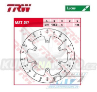 Kotouč brzdový TRW MST457 (270/129,3/6D) - Yamaha VP250 X-City / 07-16