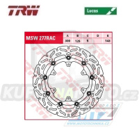 Kotouč brzdový plovoucí TRW MSW277 (300/150/5D) - zubatý design - KTM Enduro690+Superenduro950+Adventure990