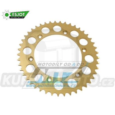 Rozeta řetězová (převodník) Dural 0822-46zubů ESJOT 51-32043-45 - barva zlatá - Kawasaki KX125+KX250+KX500 +KXF250+KXF450+KDX175+KDX200+KDX220R+KDX250+KLX250R+KLX250 D-Tracker +KLX250+KLX250SF+KLX300+KLX450R+KLX650R + Suzuki RMZ250