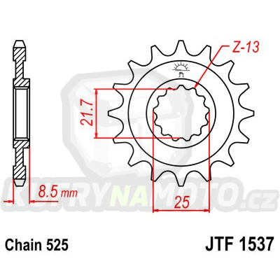 Řetězové kolečko JT JTF 1537-14 14 zubů, 525