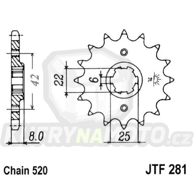 Řetězové kolečko JT JTF 281-14 14 zubů, 520