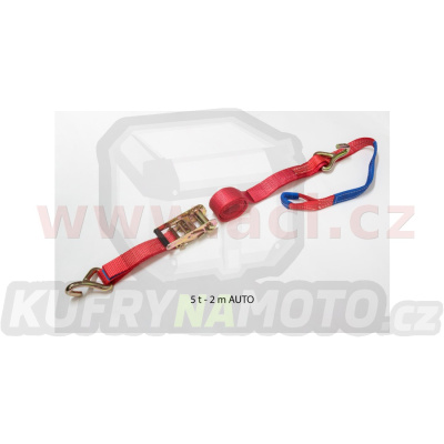 upínací popruhy pro uchycení vozidel za ráfky (50 mm, 2 m, 5 t, řáčna + hák, hák + oko) - ČR