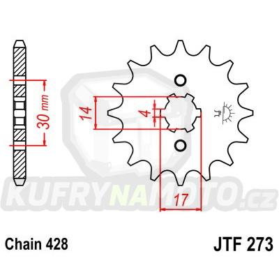 Řetězové kolečko JT JTF 273-15 15 zubů, 428