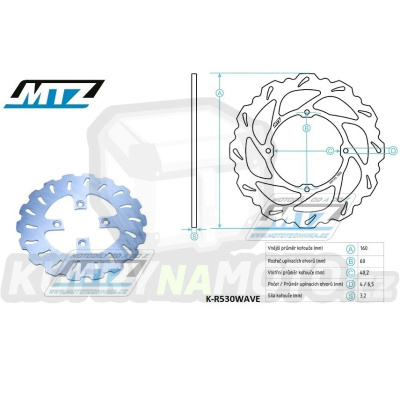 Kotouč brzdový MTZ - zubatý desing Wave - KTM SX65 / 00-03