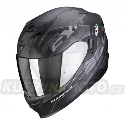 Moto přilba SCORPION EXO-520 AIR COVER matná černo/stříbrná