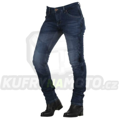 Dámské kevlarové moto kalhoty OVERLAP CITY LADY SMALT JEANS modré