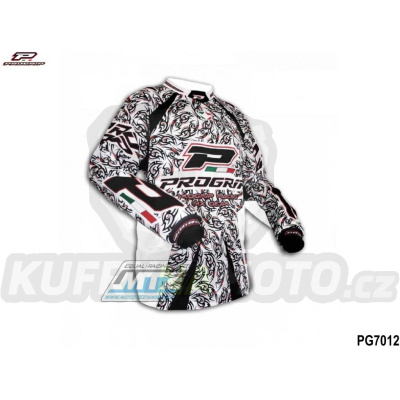 Dres motokros PROGRIP 7012 SPECIAL WHITE - velikost L