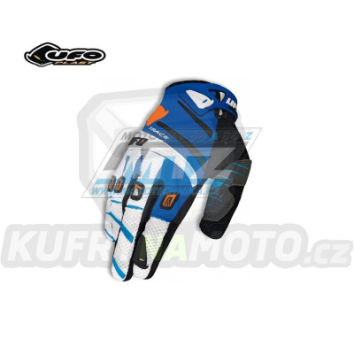 Rukavice motokros UFO TRACE - modro-bílé - velikost XL