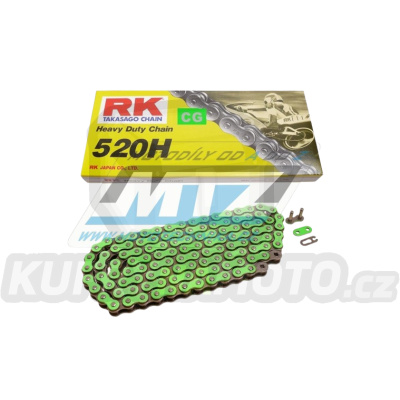 Řetěz RK 520 H (118čl) - netěsněný/ bezkroužkový (zelený)