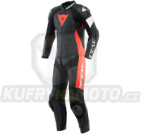 Moto kombinéza DAINESE TOSA jednodílná černo/fluo červeno/bílá