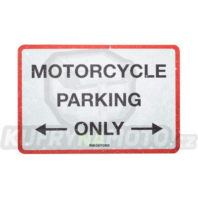 plechová cedule PARKING, OXFORD (červená/šedá, rozměr 30 x 20 cm)