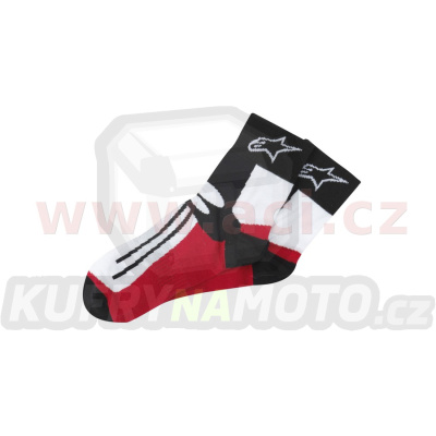 ponožky krátké RACING ROAD COOLMAX®, ALPINESTARS (černé/bílé/červené)