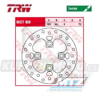 Kotouč brzdový TRW MST408 (163/51/4D) - Kawasaki KFX450 / 08- + KFX700 / 04-09