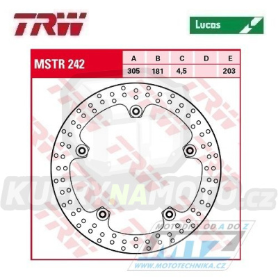 Kotouč brzdový TRW MSTR242 (305/181/5D) - BMW F750+F850+R1200GS / 13-18 + R1200GS Adventure / 14-18 + R1250GS