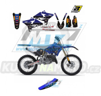 Polepy s potahem sedla (sada polepů a potah sedla Graphics) - Yamaha YZ125+YZ250 / 02-14 (UFO) - typ polepů Replica Yamaha Factory