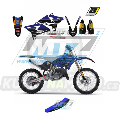 Polepy s potahem sedla (sada polepů a potah sedla Graphics) - Yamaha YZ125+YZ250 / 02-14 (UFO) - typ polepů Replica Yamaha Factory