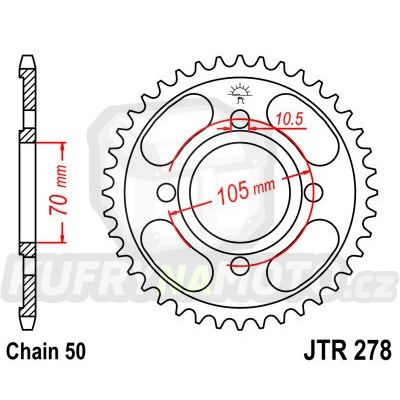 Řetězová rozeta JT JTR 278-37 38 zubů, 530