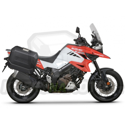 Kompletní sada bočních černých hliníkových kufrů SHAD TERRA BLACK 47L/47L , včetně montážní sady SHAD SUZUKI DL 1000 V-Strom/ DL 1050 V-Strom