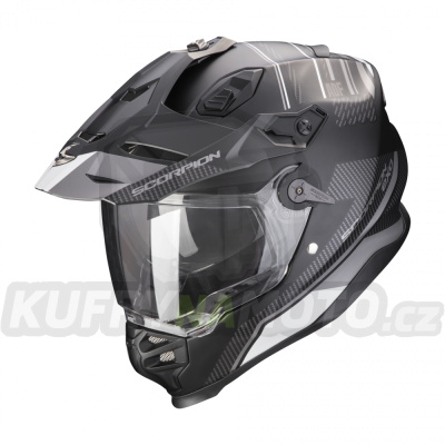 Moto přilba SCORPION ADF-9000 AIR DESERT matná černo/stříbrná
