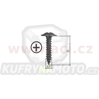 samořezný křížový vrut černý pozink Fe (sada 20 ks) (3,9 mm, 13 mm)