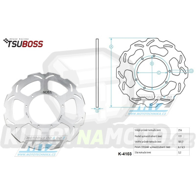 Kotouč brzdový Tsuboss - zubatý desing Wave - Honda CRF250L / 13-20 + CRF250Rally / 17-20 + AJP