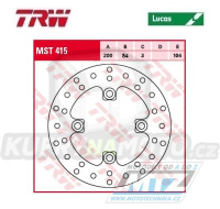 Kotouč brzdový TRW MST415 (200/84/4D) - Kawasaki KVF350 Prairie + KVF650 Prairie + KVF650 Brute Force / 05-13 + KVF700 Prairie / 04-06 + KVF750 Brute Force / 05-12