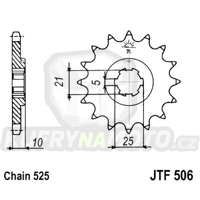 Řetězové kolečko JT JTF 506-14 14 zubů, 525