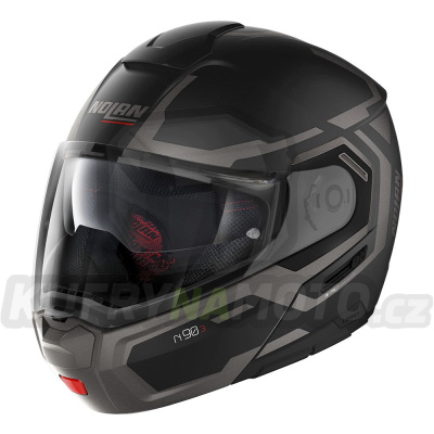 Moto helma Nolan N90-3 Driller N-Com Flat Black 23 vel. XL – akce 8596341125677
